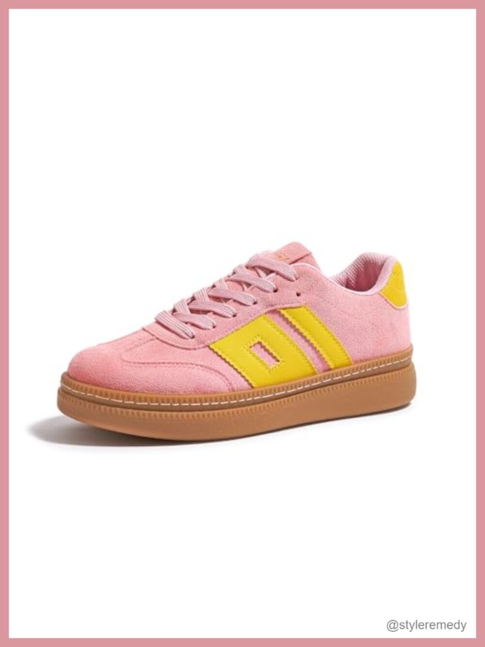 Platform Sneakers Vintage Tennis Shoes Thick Gum Sole Faux Leather Casual